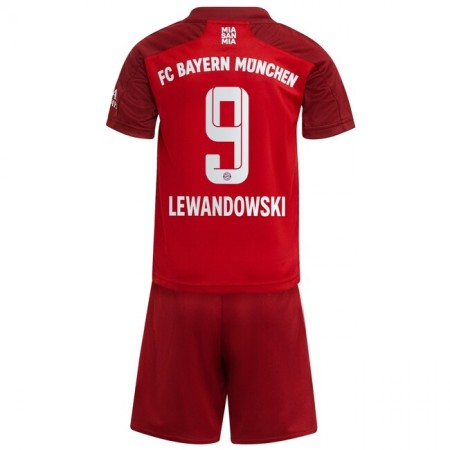 Fußballtrikots FC Bayern München Robert Lewandowski 9 Kinder 2021-2022 Kurzarm Heimtrikotsatz kaufen